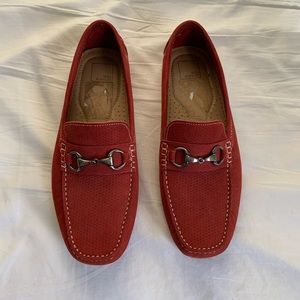Red suede loafers/driving shoes